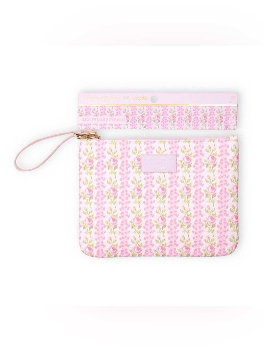 Love shack fancy target Yoobi Pink Floral Ruffle Accessory Pouch